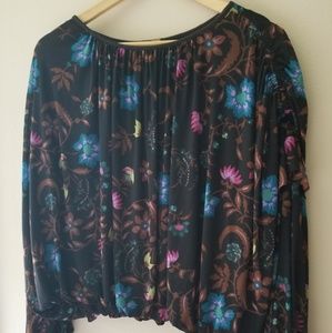 Free People Long Sleeves Floral Blouse Shirt, Top